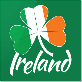 Ireland Shamrock Flag Posters and Art